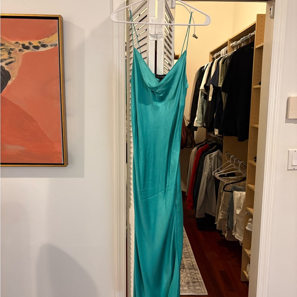 INTERMIX Vibrant Teal Maxi Dress